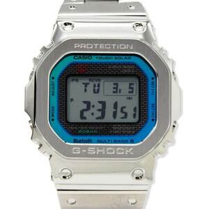 美品 CASIO G-SHOCK Gショック GMW-B5000PC-1JF フルメタル レインボーカラー 電波ソーラー スクエア デジタル シルバー 28007265