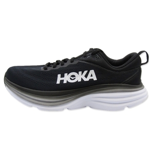 美品 HOKA ONE ONE ホカオネオネ 26.5cm BONDI 8 WIDE 1127953BWHT ボンダイ ワイド ランニングシューズ 黒 22000382