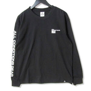 NIKE ナイキ ACG 長袖Tシャツ DV9662-010 NRG MT HOOD L/S TEE ポリエステル コットン プリント ブラック 黒 M 27105379