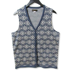 未使用 WESTRIDE ウエストライド ベスト NGT CRYSTAL VEST SNOW FLAKE柄 スノーフレーク 雪柄 ブルー 38 27105392