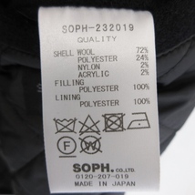 美品 SOPHNET. ソフネット ウールモッサー シングル ライダースジャケット SOPH-232019 ブラック 黒 XL タグ付き 20018438_画像7