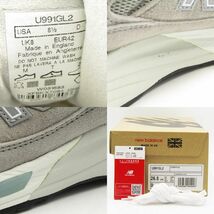 美品 New Balance ニューバランス UK8 U991GL2 UK製 英国製 ランニングシューズ スエード GRAY 22000393_画像7