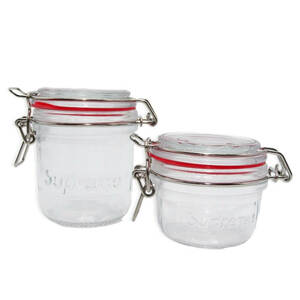 未使用 Supreme シュプリーム メイソンジャー 18SS Jar Set Set of 2 2個セット ガラス製 保存容器 ジャー セット クリア 28007350