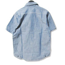 未使用 M&M CUSTOM PERFORMANCE エムアンドエムカスタムパフォーマス 半袖シャンブレーシャツ T/CCHAMBRAY WORKSHIRT ブルー M 27105458_画像2