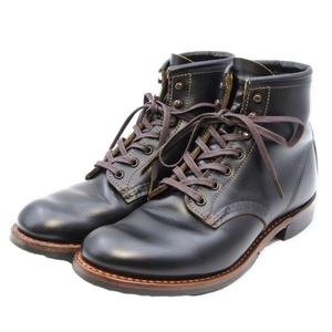 REDWING レッドウィング US7D 25cm ベックマン フラットボックス 9060 茶芯 ワークブーツ 先芯なし 黒 クロンダイク 35003070