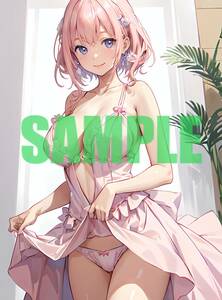 【五等分の花嫁　中野一花】Ｔ046　オリジナル　同人　アニメ　ポスター　A4サイズ　高品質　anime 美少女