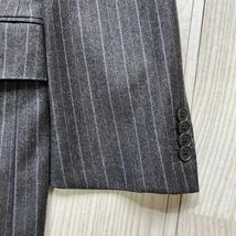 【Ermenegildo Zegna】 エルメネジルドゼニア　イタリア製　A5 (L程度)　グレー　ストライプ柄　スーツ　メンズ　総裏　セットアップ_画像8