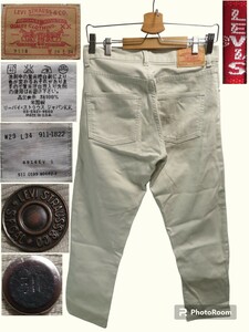 USA製★W29(約75cm)【LEVIS/リーバイス】ビンテージ/1960年代/911B/ピケ/BIG-E/911-1822/復刻(99年製)/アメリカ製/ジッパーフライ/★