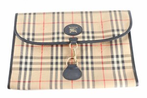 Burberry バーバリー ノバチェック柄 クラッチバッグ セカンドバッグ ベージュ 手持ち 金具 メンズ 1235-RM