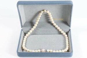 本真珠 真珠 パール 留め具 シルバー 約7.1mm珠 ネックレス アクセサリー ケース付き 1278-TE