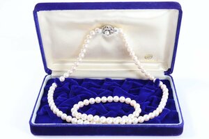 本真珠 真珠 パール ネックレス 留め具 シルバー 約7.0ｍｍ珠 レディース アクセサリー ケース付き 1420-TE