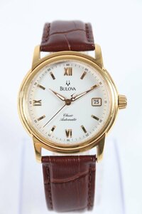 ★BULOVA ブローバ BVC303 47681 自動巻き デイト 裏スケ メンズ 腕時計 1433-TE