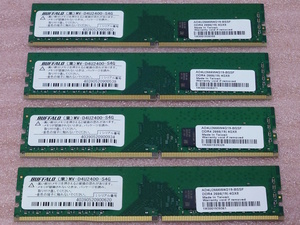 ＃BUFFALO MV-D4U2400-S4G 4枚セット *PC4-19200/DDR4-2400 Samsungチップ 288Pin DDR4 UDIMM 16GB(4GB x4) 動作品