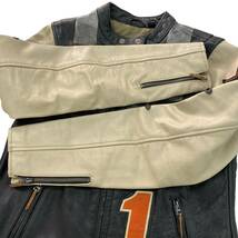 【即決】Harley Davidson ハーレーダビッドソン Vintage race-lnspired leather Jacket 97003-20VM レザージャケット Sサイズ 7207-80_画像9