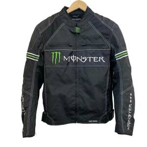 【美品】 Monster ENERGY モンスター エナジー ライダースジャケット CROSS-BORDER Lサイズ 黒系 ブラック系 7254-100