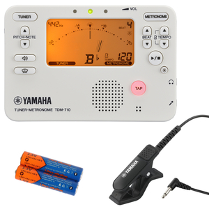 チューナー メトロノーム ヤマハ YAMAHA TDM-710IV ＆ TM-40BK 単4乾電池付き 吹奏楽 管楽器 オーケストラ チューナー ＆ マイク セット