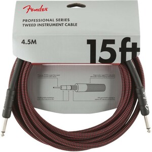 フェンダー Fender Professional Series Instrument Cable SS 15' Red Tweed ギターケーブル ギターシールド