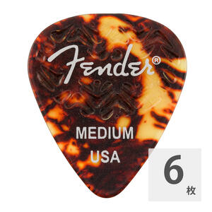 フェンダー ギターピック 6枚 セット ミディアム 351 Shape Wavelength Celluloid Picks Tortoise Shell Fender