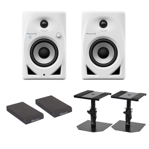 Pioneer DJ DM-40D-BT-W White Bluetooth installing Powered monitor speaker 1 pair stand I so ration pad attaching 