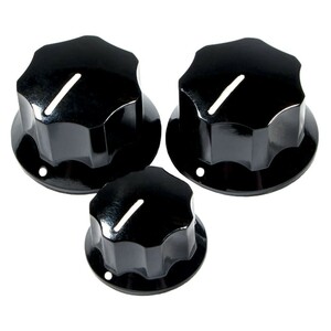 フェンダー ギターパーツ ノブ Pure Vintage '60s Jazz Bass Knobs 3 Black コントロールノブ 3個セット Fender