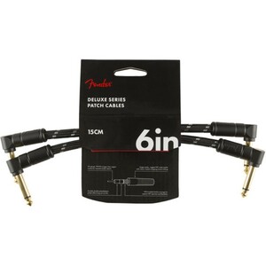 パッチケーブル 15cm LL 2本セット フェンダー Fender Deluxe Series Instrument Cables 2 Pack LL 6 Black Tweed