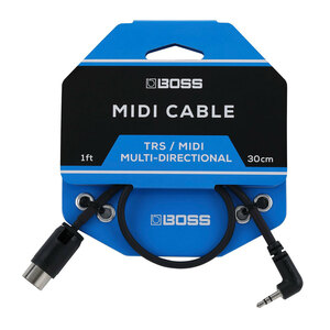 MIDIケーブル 0.3M TRS端子 ボス BOSS BMIDI-1-35 MIDI Cable 3.5mm TRS/MIDI 30cm MIDI TRS 3.5mmのステレオミニプラグ