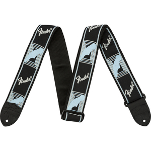  крыло Fender 2 Monogrammed Strap Black/Light Grey/Blue гитара ремешок 