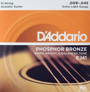 ダダリオ D'Addario EJ41/Extra Light 12-string 12弦用アコースティックギター弦