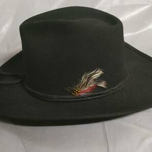 カウボーイハット ウール EDDY HAT DESIGNED by Chris Eddy サイズ7 3/8 59 Made in USA 1929の画像2