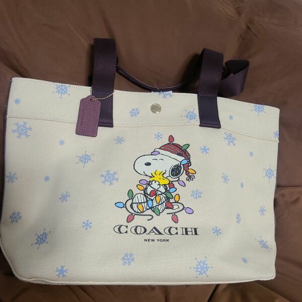 美品　COACH　トートバッグ SNOOPY コーチ バッグ スヌーピー