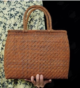  feeling of luxury full load! mountain ... bag basket hand-knitted net fee braided cane basket 