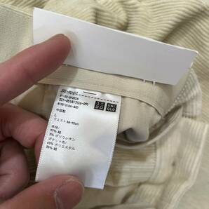 1円スタート! （3）【新品タグ付き】ユニクロ UNIQLO コーデュロイパンツ サイズL ウエストゴム アイボリー 白 メンズ ボトムス 最落なしの画像8