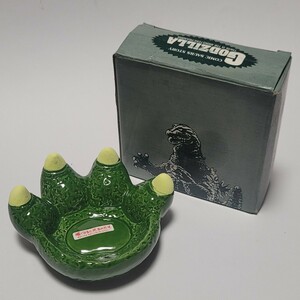 《暗くなると光る》当時物 ゴジラの手アシュトレイ 陶器製 灰皿 雑貨 小物入れ グッズ / GODZILLA