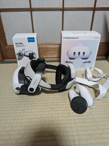 【美品】MetaQuest3(128GB)＋社外ヘッドストラップ(BOBOVR M3 Pro) メタクエスト