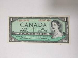 A 2043.カナダ1枚1954年 紙幣 Money World Paper