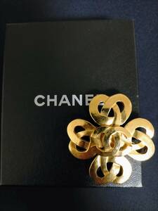 ◆◆ シャネル(CHANEL) 箱有 ココマーク クローバー ヴィンテージ ブローチ ゴールド ◆◆