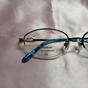 Jean7070メガネフレーム 眼鏡フレーム ハーフリム 未使用 展示品 綺麗 TITAN 形状記憶合金 レンズサイ52mm 鼻幅17mm テンプル長136mmの画像6