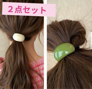 オーバル ヘアゴム ヘアアクセサリー バレッタ 髪留め 髪飾り ヘアアクセ