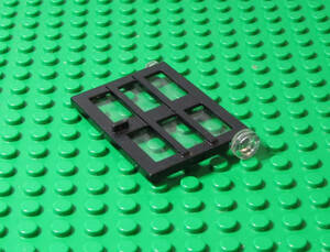 6M504-凸LEGO 独立型格子ガラスドア 黒 　%73312