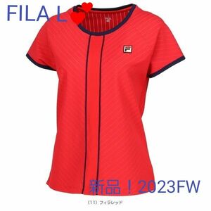 【要コメント】新品！フィラ/FILA レディーステニスウェア　ゲームシャツ　VL2720 11 L　レッド、ネイビー、ホワイト