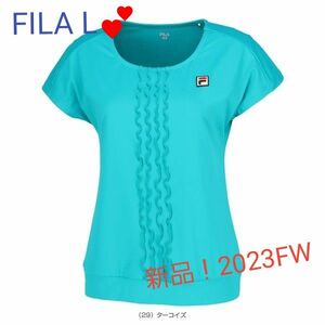 新品！フィラ/FILA レディーステニスウェア　ゲームシャツ　VL2686 29 L　ターコイズ