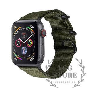 YGG★apple watch アップルウォッチ NATO バンド ベルト 緑 カーキ 38 40 41 ミリタリー ナイロン オリーブ 9 8 7 6 5 4 3 SE ウルトラ