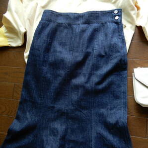 【La TOTALITE/トータリテ】’21 日本製 大人可愛いマキシ丈きれいめデニムロングスカート 38 インディゴブルー IENA ベイクルーズの画像2