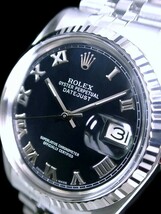 ★超美品 ROLEX ロレックス 18金WGフルーテッド ブラックローマン ref.16014 Cal.3035 デイトジャスト オイスターパーペチュアル 綺麗★_画像2