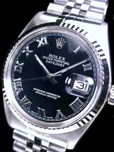 ★超美品 ROLEX ロレックス 18金WGフルーテッド ブラックローマン ref.16014 Cal.3035 デイトジャスト オイスターパーペチュアル 綺麗★_画像3