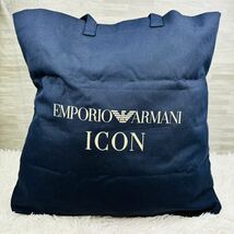 EMPORIO ARMANI エンポリオアルマーニ トートバッグ ショルダーバッグ コットン ネイビー 紺 肩がけ 大容量 メンズ ユニセックス_画像2