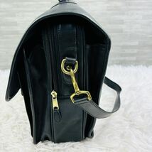 大容量 COACH コーチ オールドコーチ デュプロマット ビジネスバッグ ブリーフケース 2way 肩がけ クロス A4 PC レザー ブラック 黒_画像3