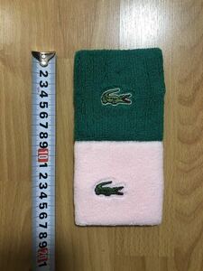 【送料無料】ラコステ（LACOSTE）リストバンド新品２個セット　緑・薄ピンク