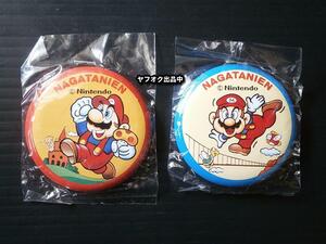 [未使用]非売品 1986年 当時物 スーパー マリオ 永谷園 缶 バッジ バッチ super mario bros Pinback Button badge NAGATANIEN Nintendo