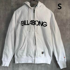 ビラボン　billabong パーカー　S 裏起毛　白